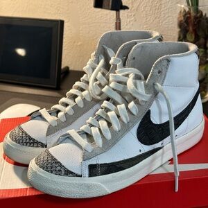 Nike White and Black High-Top Sneakers
